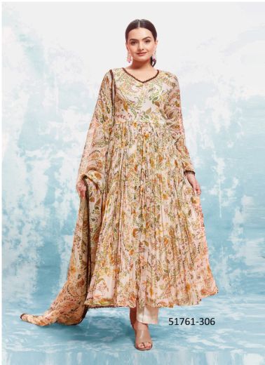 Multicolor Georgette Digitally Printed Festive-Wear Trending Readymade Salwar Kameez