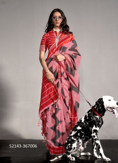 Multicolor Silk Digitally Printed Handloom Saree For Traditional / Religious Occasions