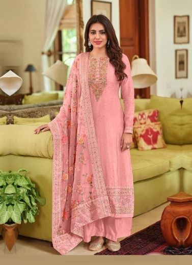 Pink Viscose Silk Pant-Bottom Salwar Kameez