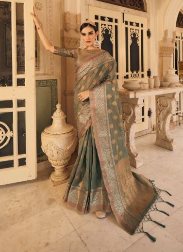 Mud Organza Silk Weaving Festive-Wear Saree