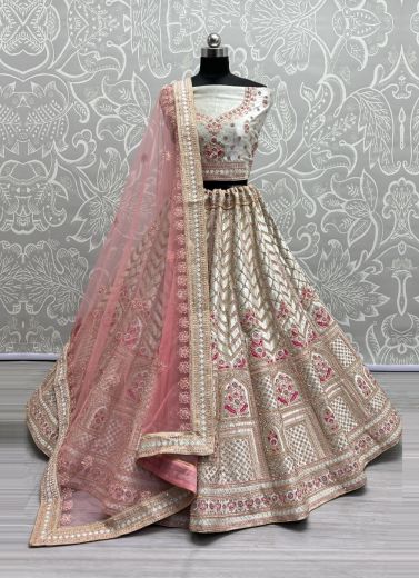 Silver Velvet Handwork Wedding-Wear Bridal Lehenga Choli