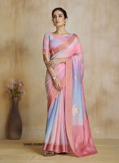 Multicolored Silk Digitally Printed Vibrant Saree For Kitty-Parties