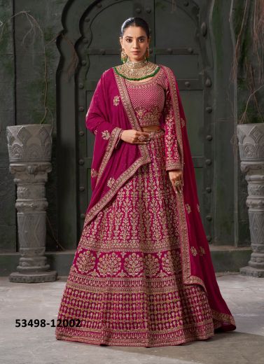 Purple Premium Georgette Zarkan-Work Wedding-Wear Readymade Bridal Lehenga Choli