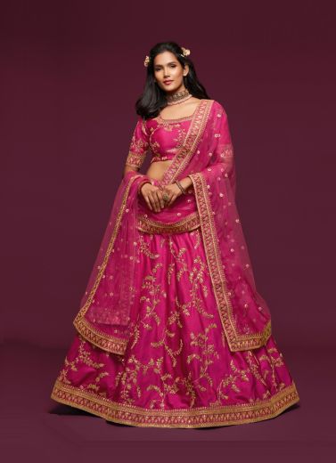 Magenta Art Silk Lehenga Choli